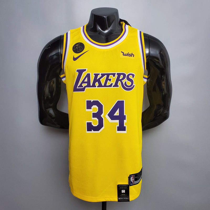 Camisa NBA Lakers #34 O'Neal Commemorative Yellow - 23/24