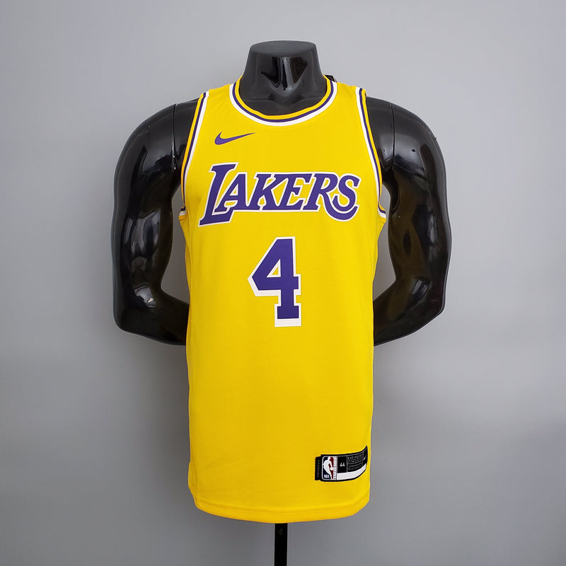 Camisa NBA Lakers #4 Rondo Crew Neck Yellow - 23/24